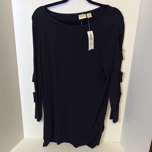 Chico's Black Cut Out Tunic Top Size 1